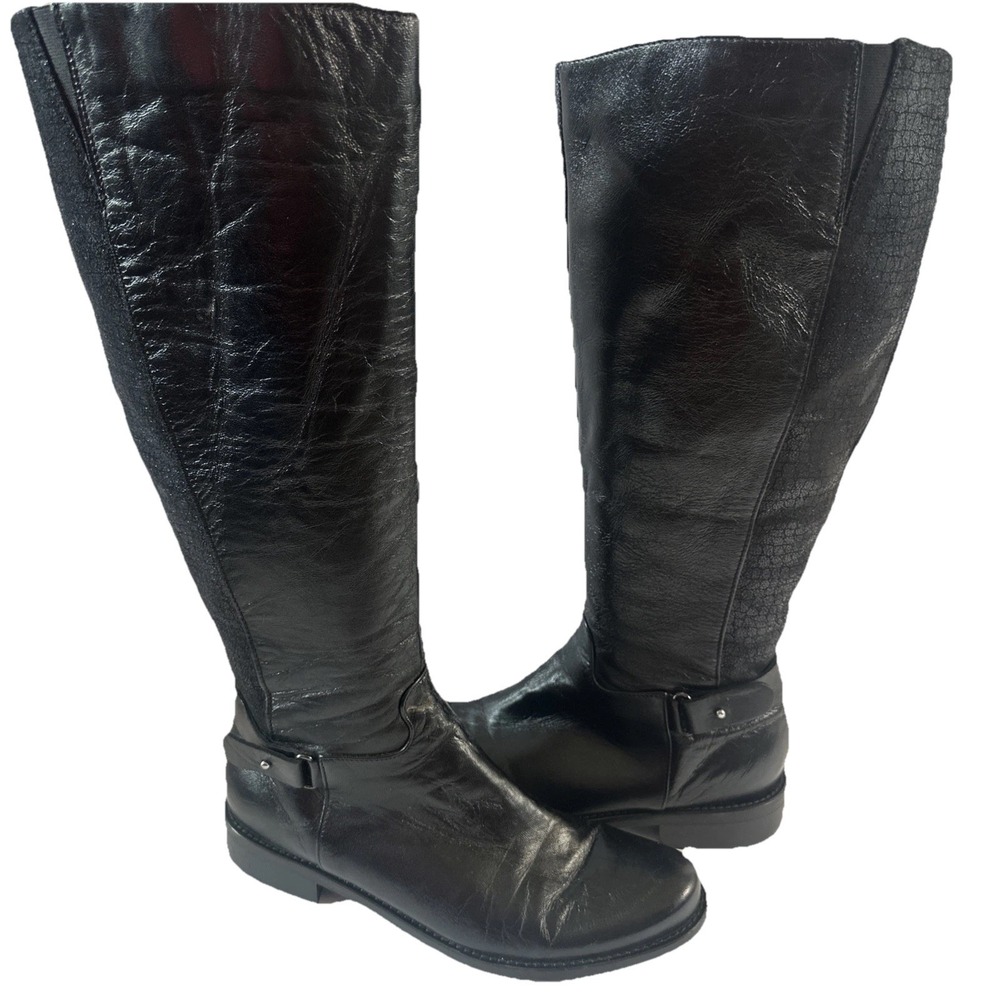 Sesto Meucci Black Leather Riding Equestrian Western Boots Sz 8